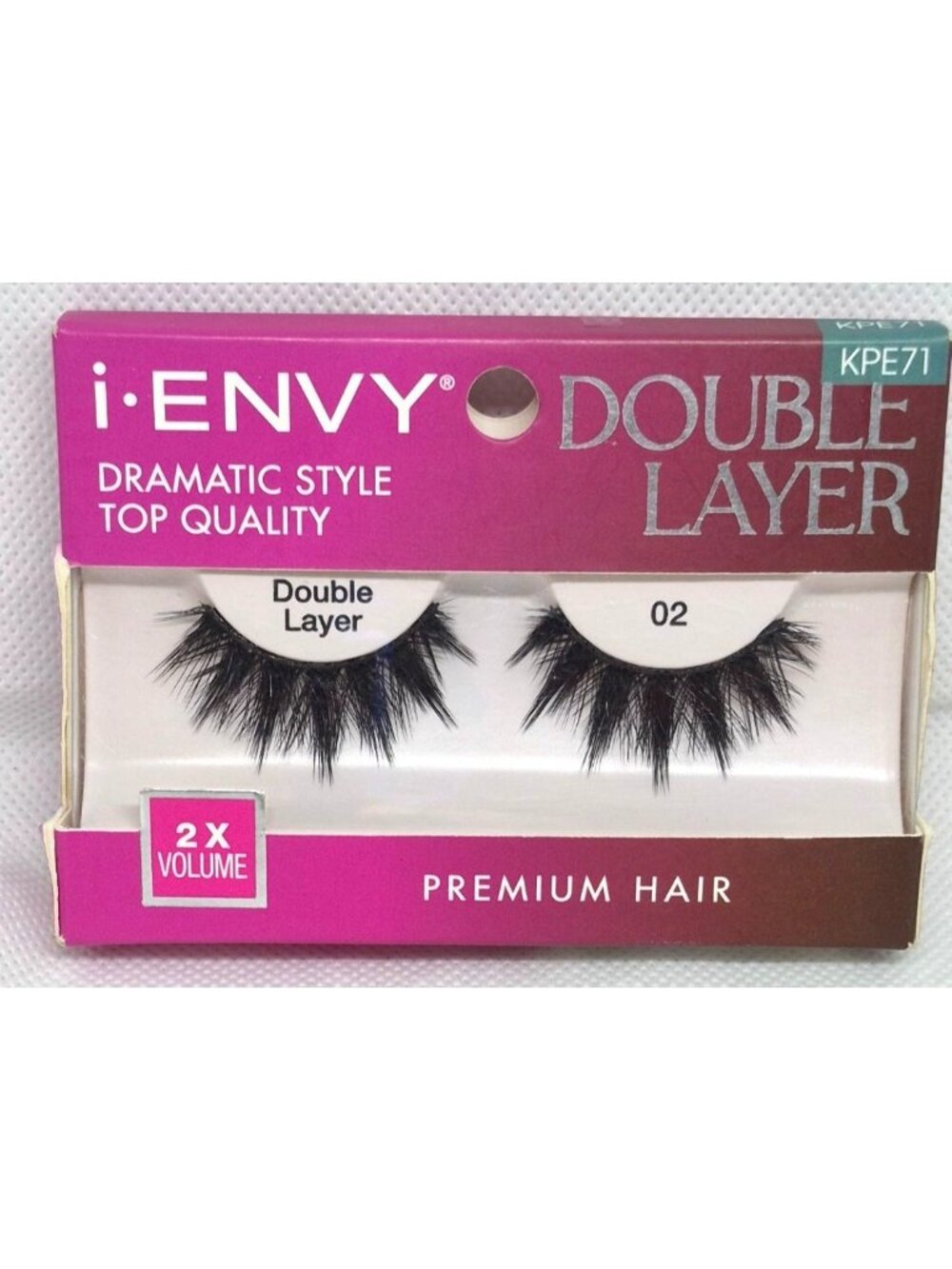 i-Envy Double Layer Premium Hair Dramatic Style False Eyelashes 02 KPE71 2X